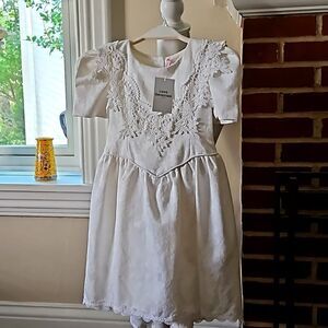 NWT Jinelle white short sleeve girls dress